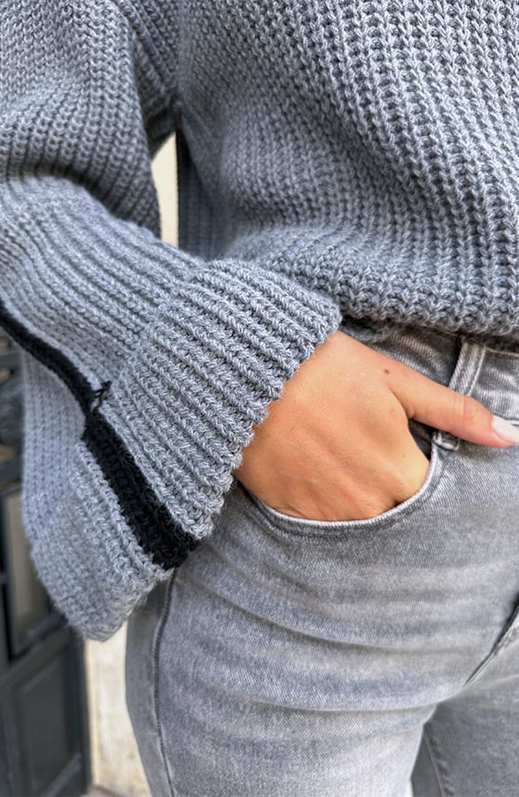 Oversized Stripe Coltrui Grijs – truien — foto 4