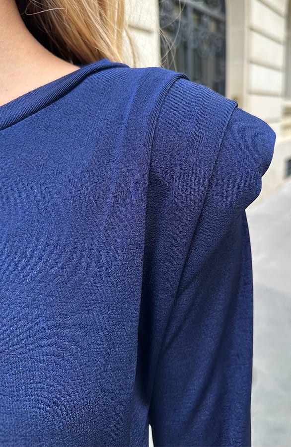 Padded Shoulder Top Navy – shirts & tops — foto 4