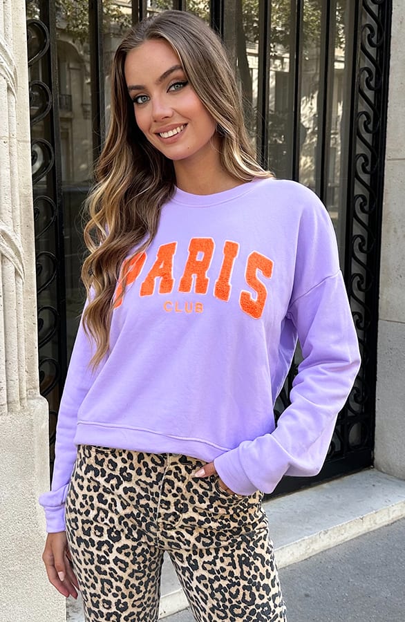 Paris Club Sweater Lila – truien