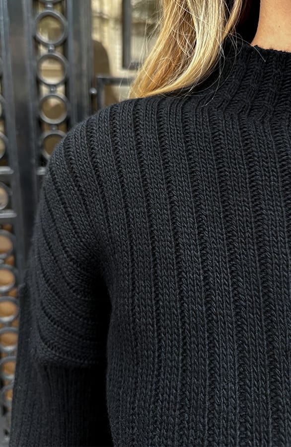 Ribbed Flared Mouw Trui Livia Zwart – truien — foto 4