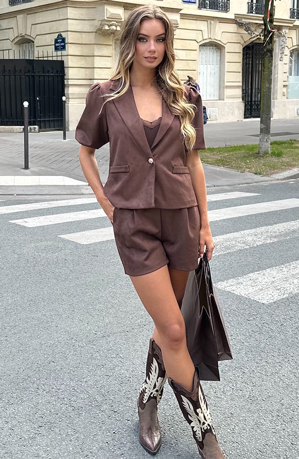 Soft Suede Short Choco – shorts — foto 6