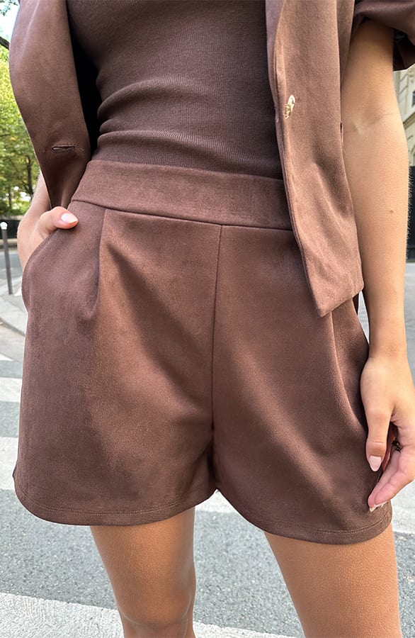 Soft Suede Short Choco – shorts