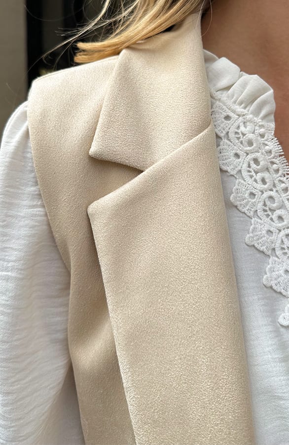 Suede Blazer Gilet Sally Beige – gilets — foto 7