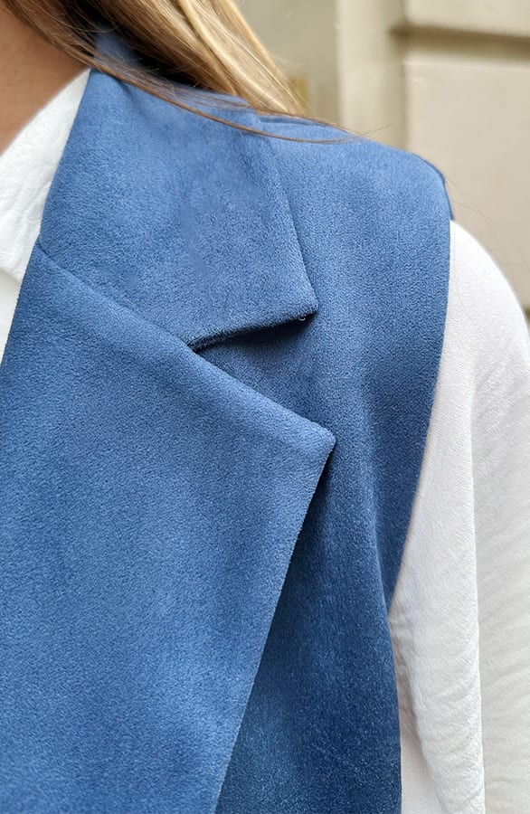 Suede Blazer Gilet Sally Jeans Blue – shoparchief — foto 6