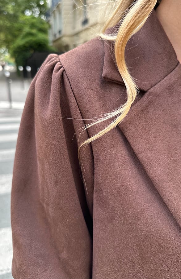 Suede Blazer Korte Mouw Hayley Choco – blazers — foto 5