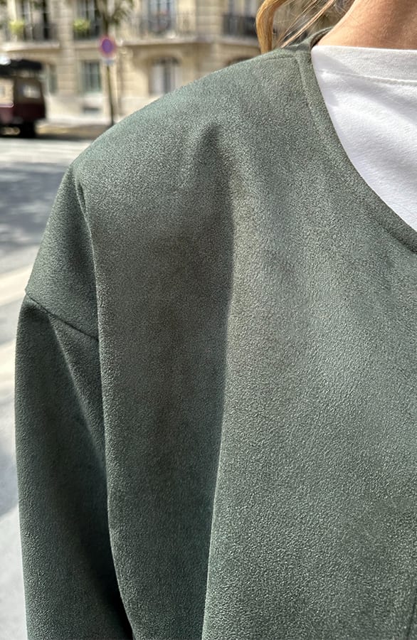 Suede Bomber Jacket Linsey Army – jassen — foto 6