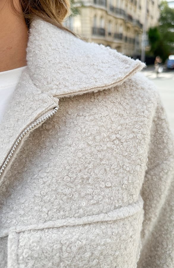 Teddy Bomber Jacket Met Rits Eden Beige – jassen — foto 5