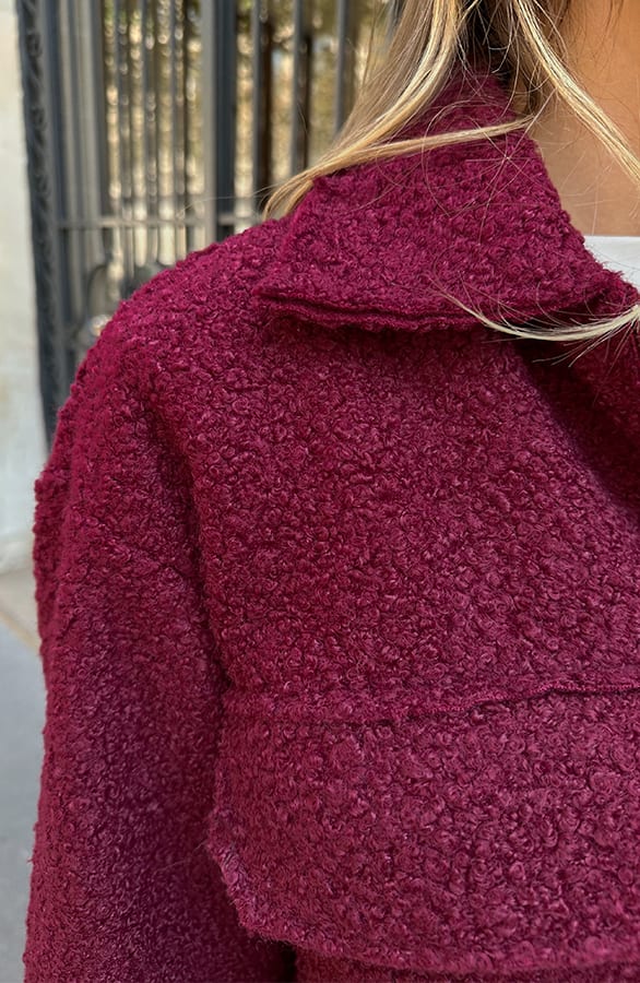 Teddy Bomber Jacket Met Rits Eden Burgundy – jassen — foto 4