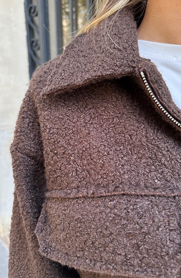 Teddy Bomber Jacket Met Rits Eden Choco – jassen — foto 7