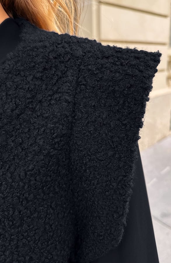 Teddy Gilet Met Zakken Zwart – gilets — foto 4