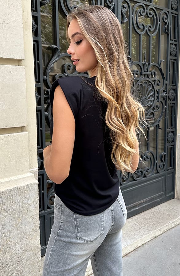 Top Schoudervulling Jade Zwart – shirts & tops — foto 4