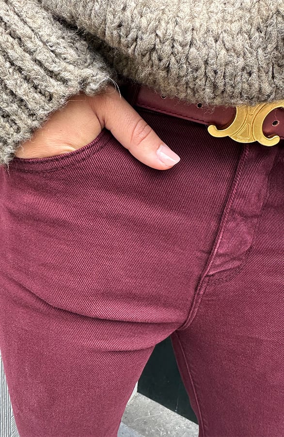 Wide Leg Jeans Dez Burgundy — foto 3