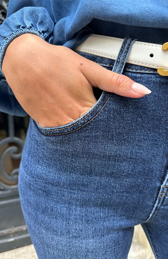 Wide Leg Jeans Dez Dark Blue — foto 4