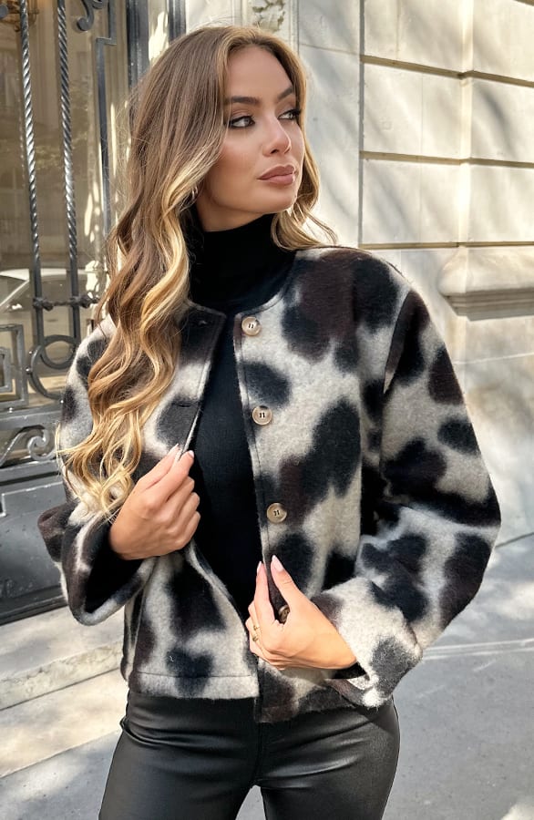 Woven Jacket Leopard Print Choco – jassen — foto 7