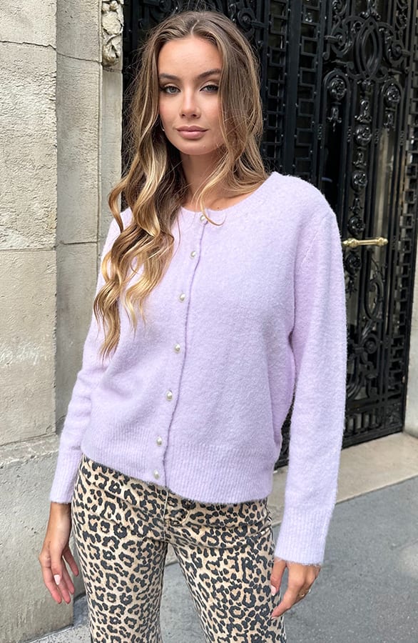 Zacht Gebreid Vest Lila – shoparchief — foto 8