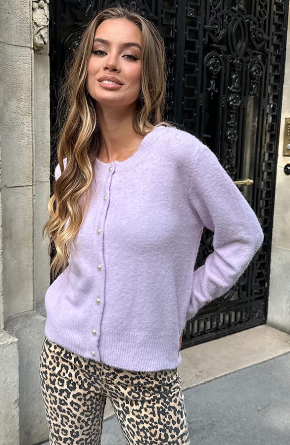 Zacht Gebreid Vest Lila – shoparchief — foto 2