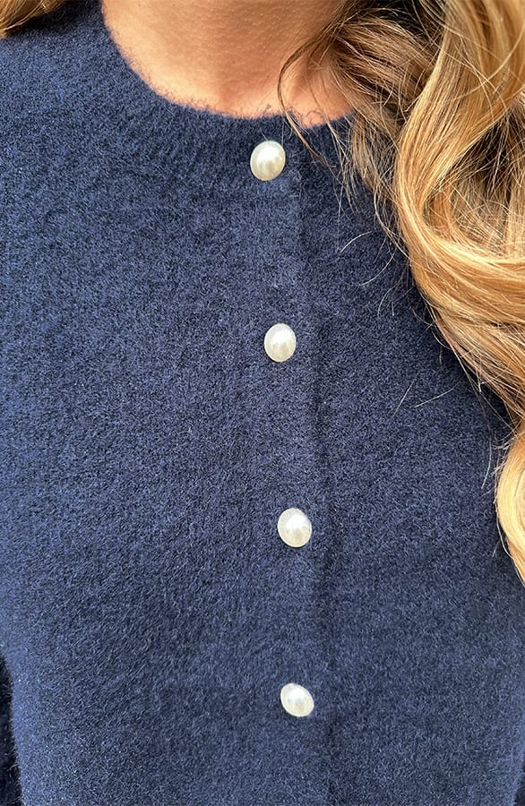 Zacht Gebreid Vest Navy – shoparchief — foto 5
