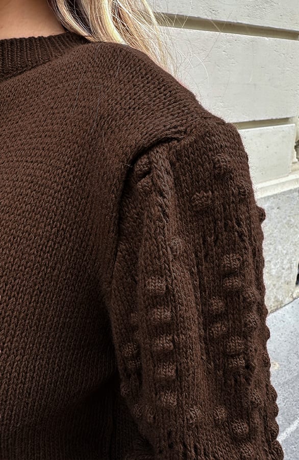 Detailed Sleeve Sweater Sari Choco – truien — foto 4