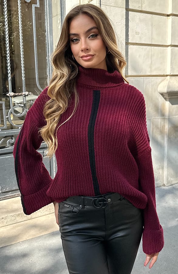 Oversized Stripe Coltrui Burgundy – shoparchief — foto 5