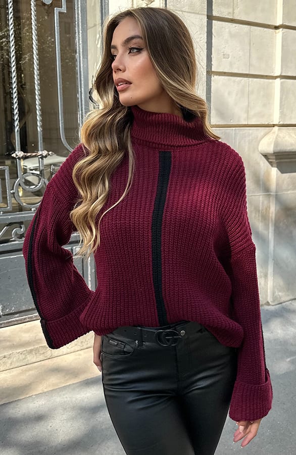 Oversized Stripe Coltrui Burgundy – shoparchief — foto 7
