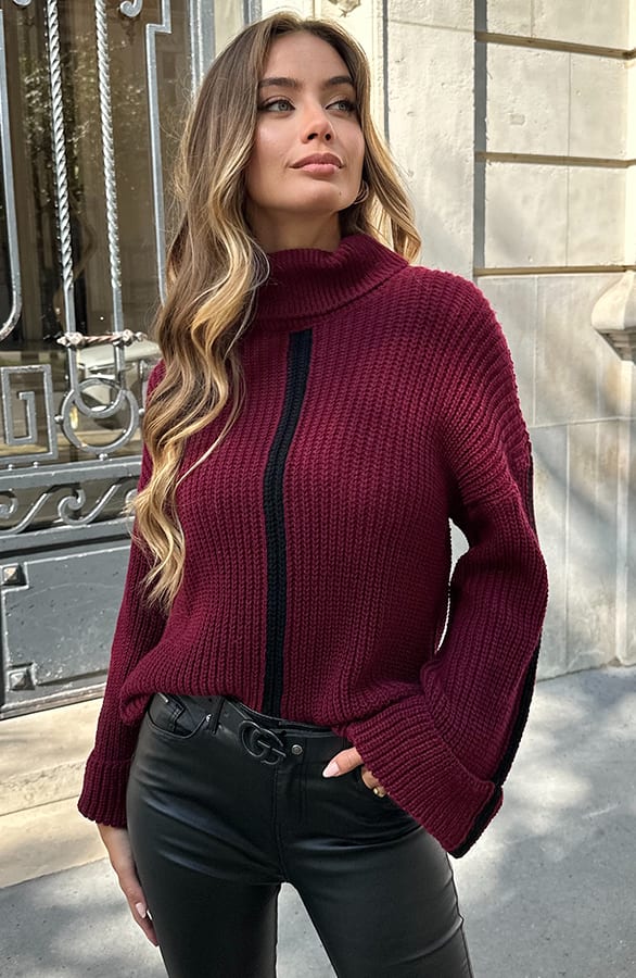 Oversized Stripe Coltrui Burgundy – shoparchief — foto 2