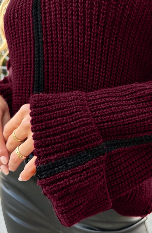 Oversized Stripe Coltrui Burgundy – shoparchief — foto 4