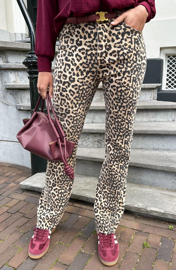Panterprint Stretch Wide Leg Jeans Dez — foto 4