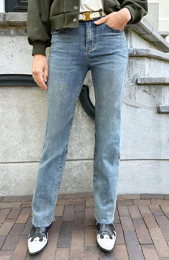 Wide Leg Jeans Dez Stone Wash