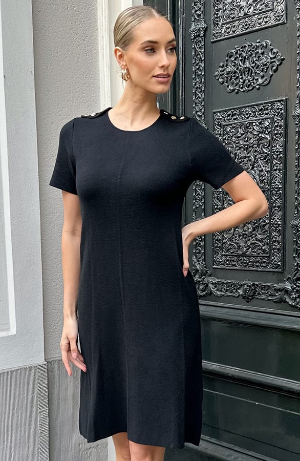 A-Line Knit Dress Black – alle jurkjes — foto 5