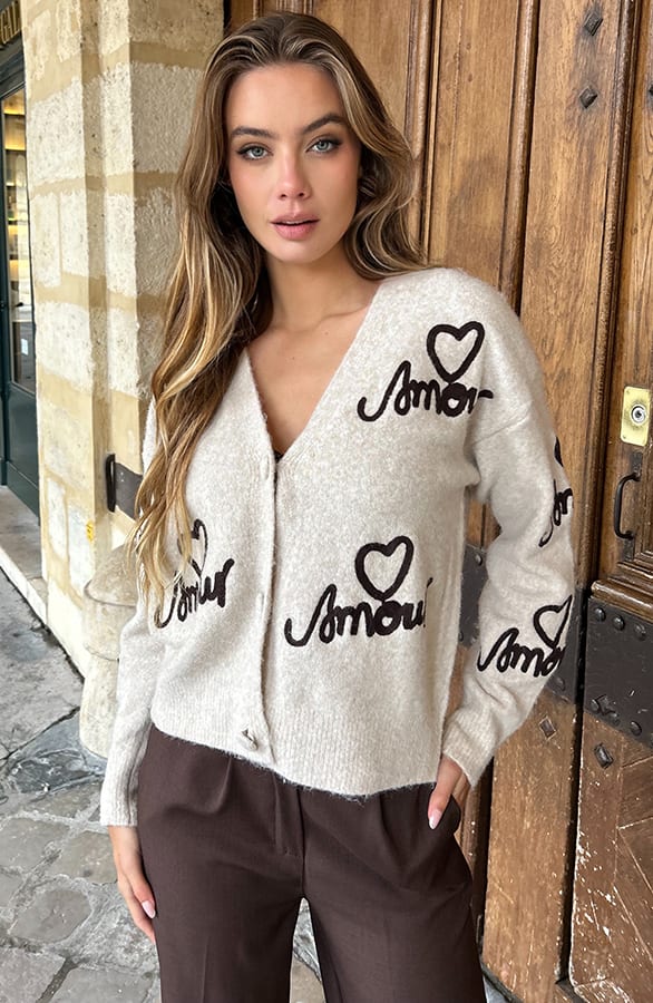 Amour Cardigan Beige – shoparchief