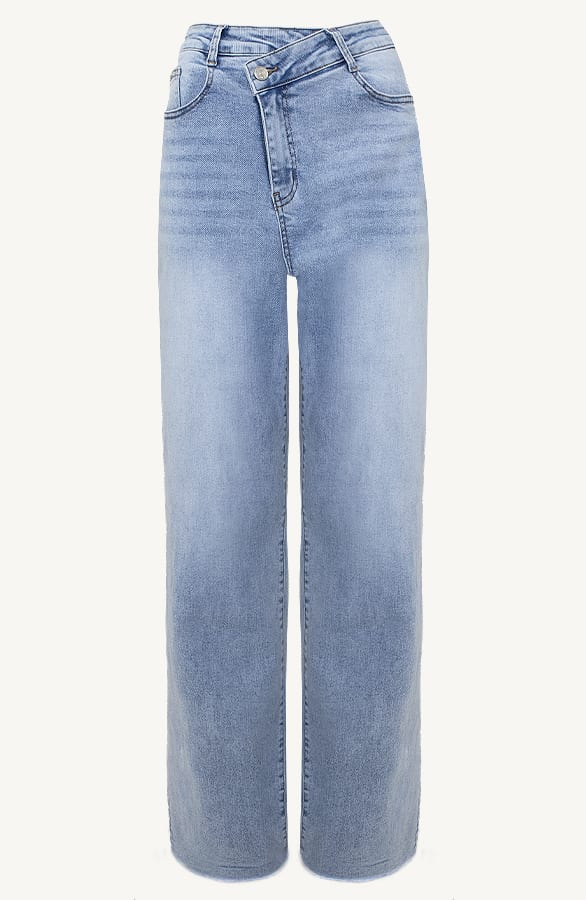 Asymmetrische Knoop Wide Fit Jeans — foto 2