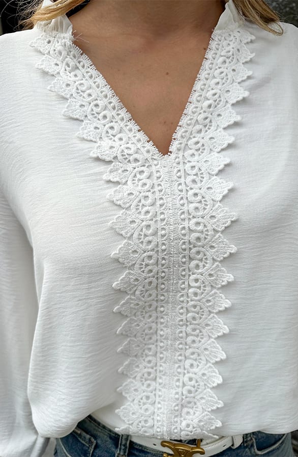 Boho Blouse Kant Bibi Ecru – kleding — foto 5