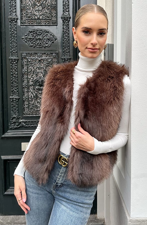Chique Faux Fur Gilet Choco – shoparchief