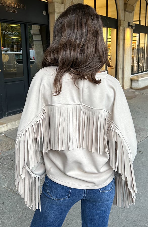 Detailed Fringe Trui Beige – shoparchief — foto 3