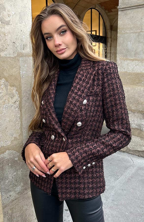 Elegant Boucle Blazer Taylor Choco – vesten — foto 2