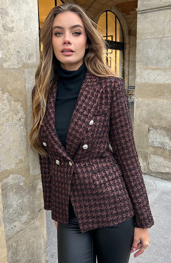 Elegant Boucle Blazer Taylor Choco – vesten — foto 6