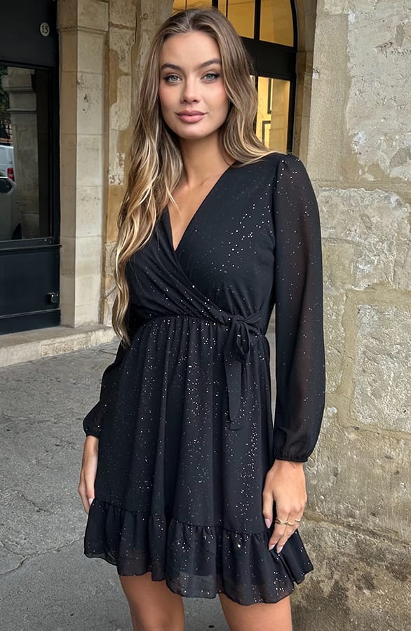 Elegant Dress Ellie Glitter Zwart – alle jurkjes — foto 3