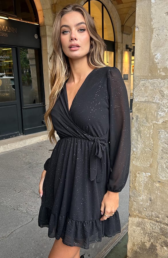Elegant Dress Ellie Glitter Zwart