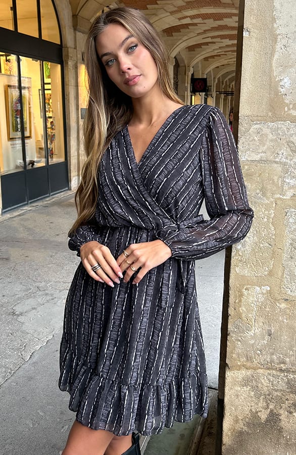 Elegant Dress Ellie Pattern Zwart – alle jurkjes — foto 6
