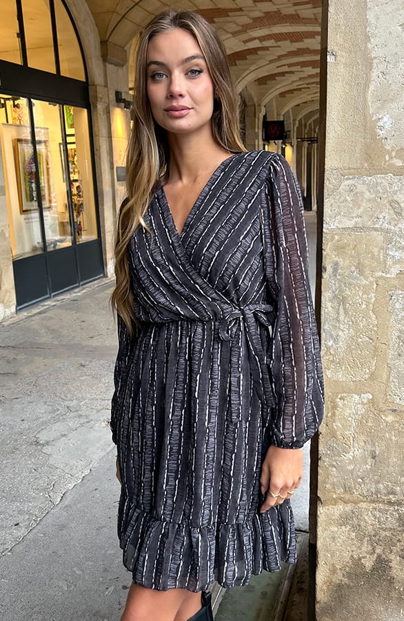 Elegant Dress Ellie Pattern Zwart – alle jurkjes — foto 7
