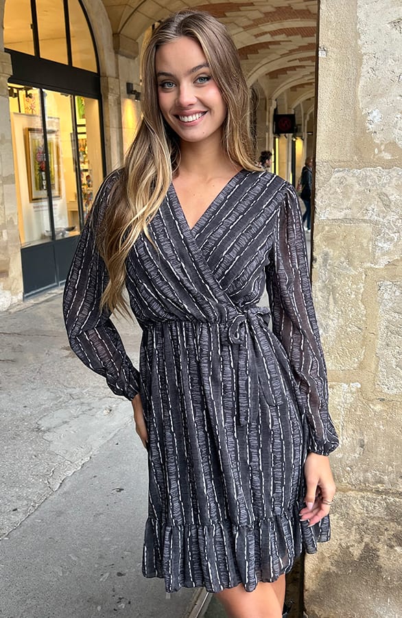 Elegant Dress Ellie Pattern Zwart – alle jurkjes — foto 8
