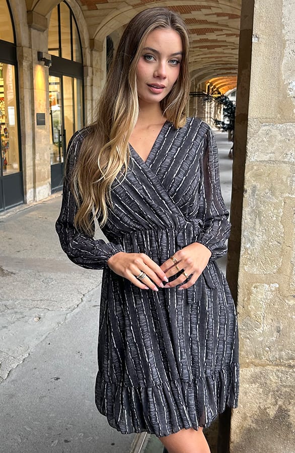 Elegant Dress Ellie Pattern Zwart – alle jurkjes — foto 3
