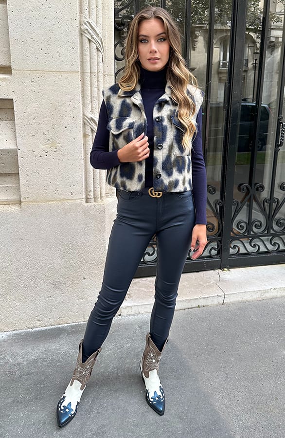 Elle Coating Jeans Navy – broeken — foto 4