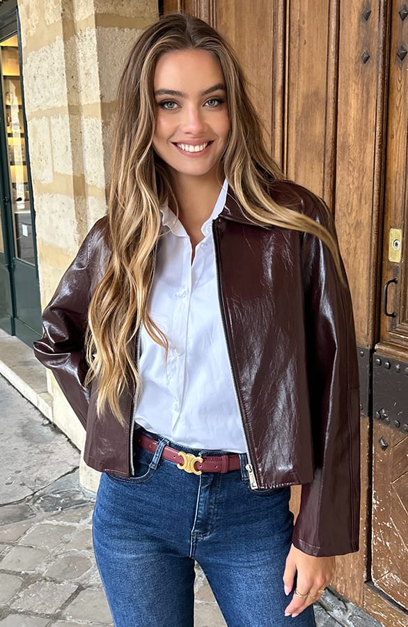 Exclusive Leren Jacket Burgundy