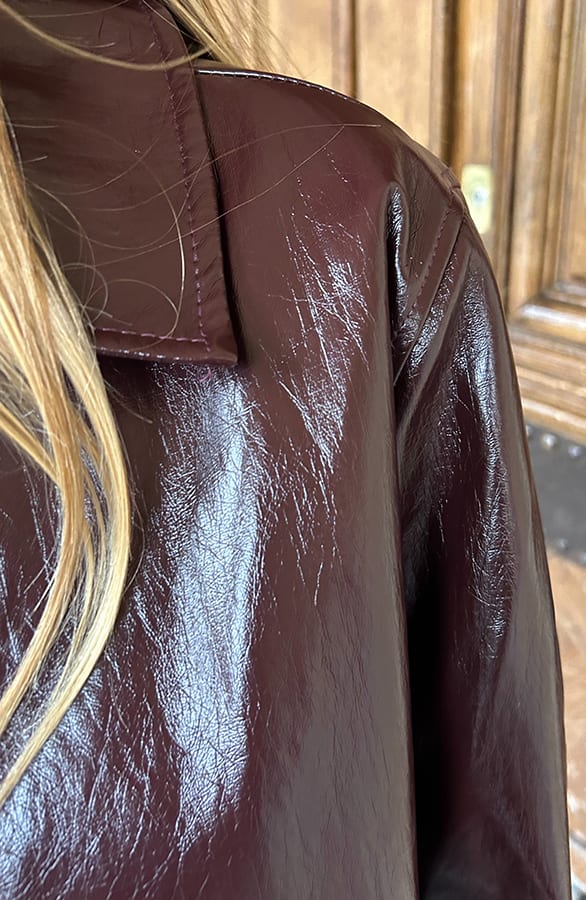 Exclusive Leren Jacket Burgundy – kleding — foto 5