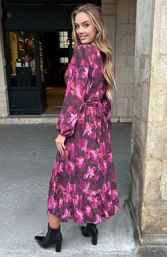 Floral Print Maxi Dress Roze – alle jurkjes — foto 4