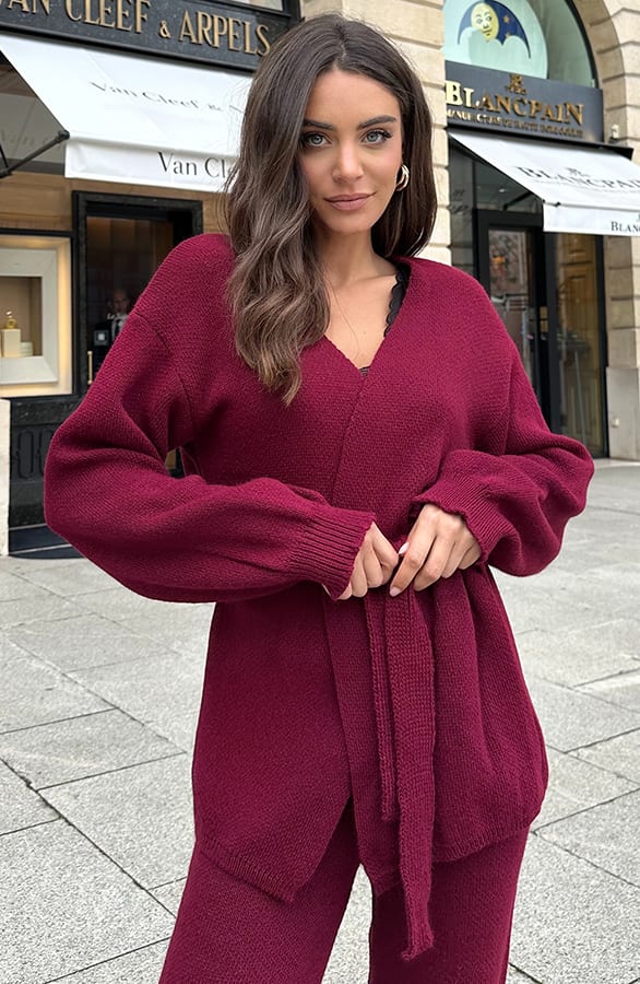 Gebreid Wikkelvest Burgundy – shoparchief