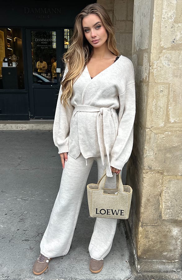Gebreide Lounge Broek Ecru – broeken