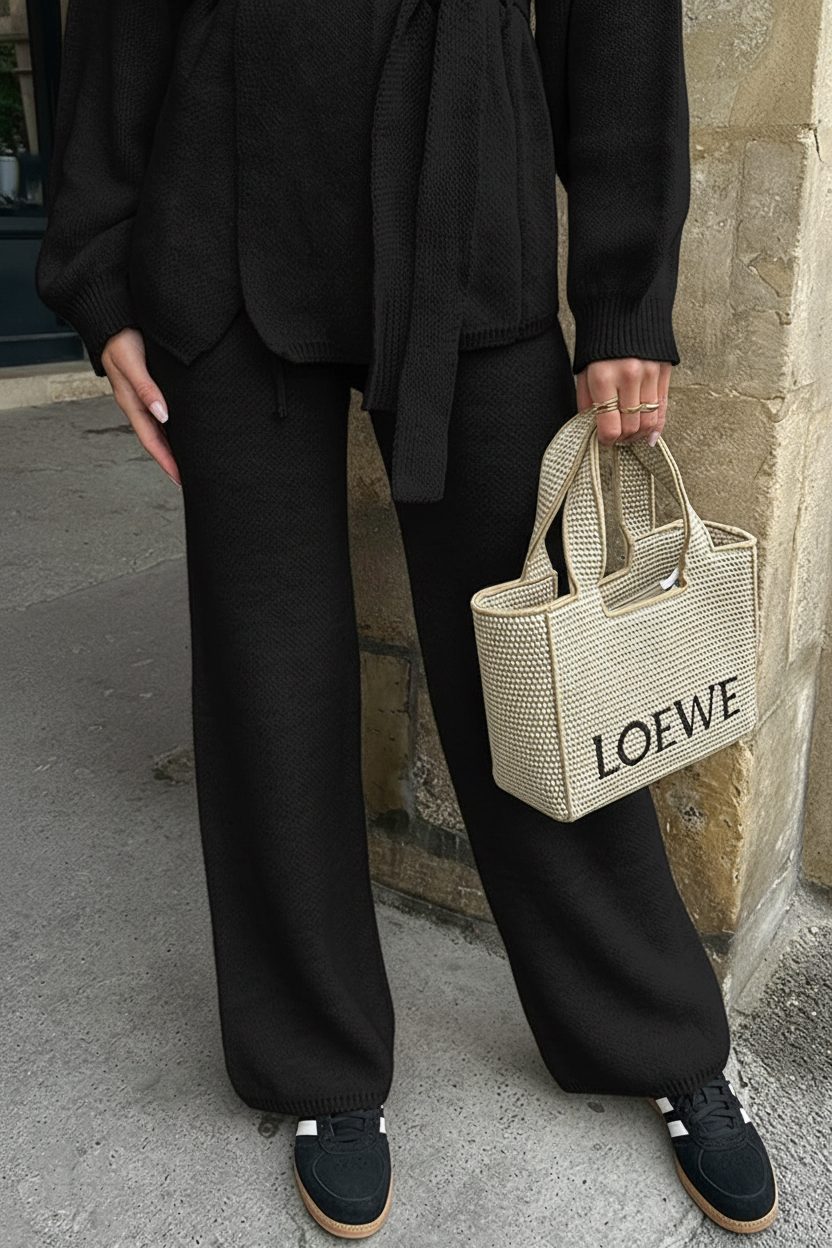 Gebreide Lounge Broek Zwart – broeken