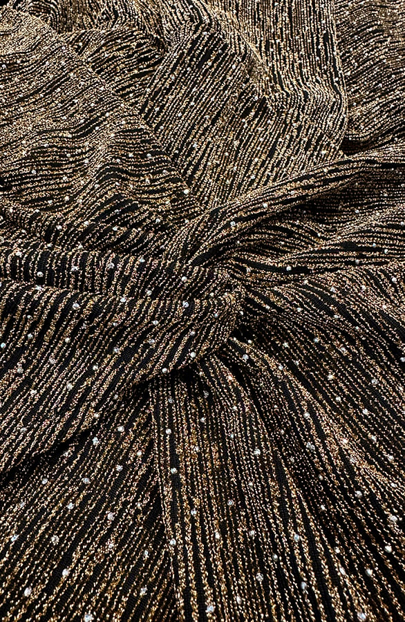 Gedrapeerde Stretch Jurk Gouden Glitter – alle jurkjes — foto 4